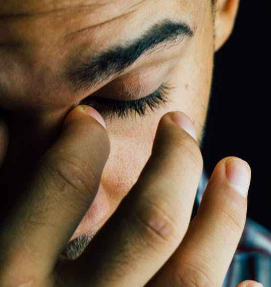 adult dark depressed face